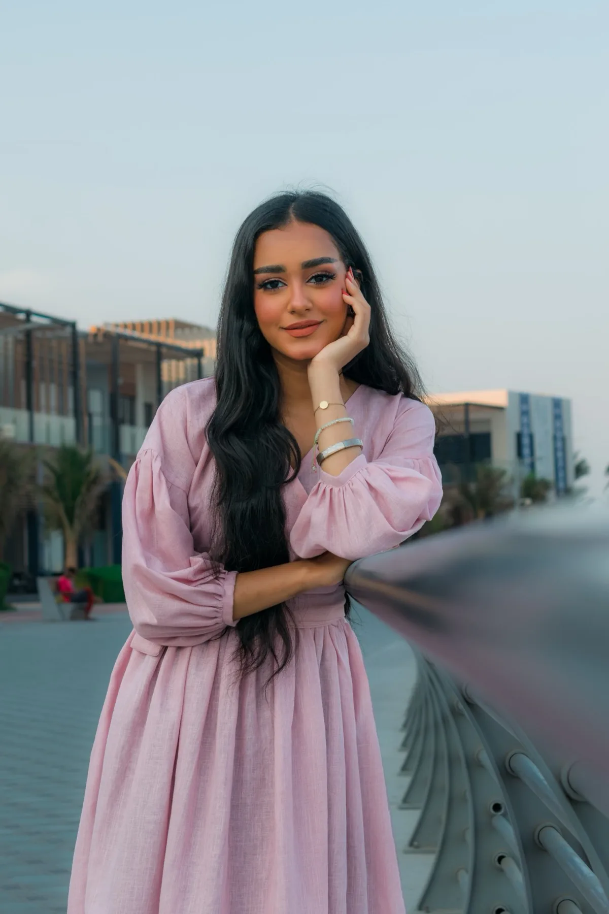 Fitted outfit and solid colour palette photographed on location in Dubai